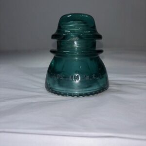 Aqua Blue Hemingray 42 Insulator Teal Green Blue Beaded Glass Vintage